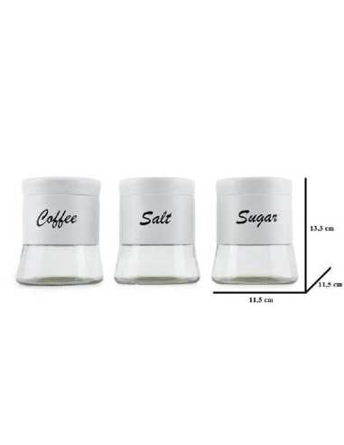 TRIS BARRATTOLI VETRO BIANCO 650 ML 39 X 9 X 14 H 