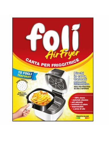 FOLI FOGLI PER FRIGGITRICE AD ARIA 15 PEZZI DIAMETRO 20 CM