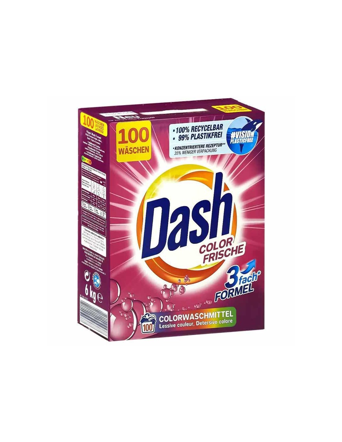 Dash Polvere Professionale Color Frische 100 Lavaggi 6 Kg