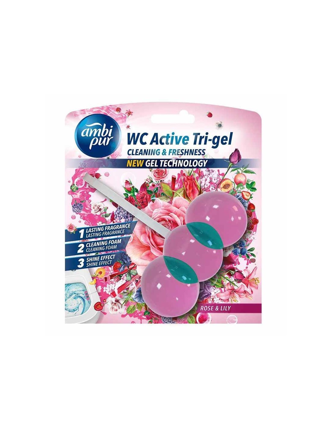 Ambi Pur Wc Active Tri Gel Rosa E Lirio