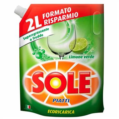 SOLE PIATTI CONCENTRATO ECO RICARICA LIMONE 2 LITRI