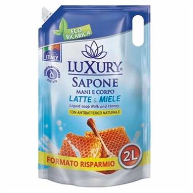 LUXURI SAPONE LIQUIDO IN BUSTA LATTE E MIELE 2 LT